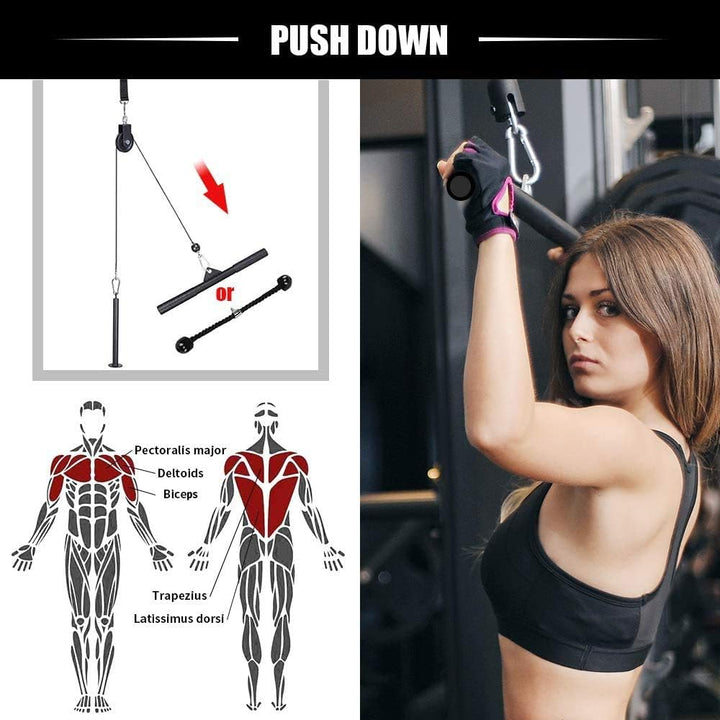 Morwealth Seilzug Fitness Kabelsystem, Latzug Unterarmtrainer kabelzug Unterarm Handgelenk Trainer A