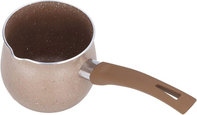 Milchpfanne, 10 Cm Durchmesser Antihaft-Kochtopf mit Ausgieöern Aluminiumlegierung Topf mit Emaillie