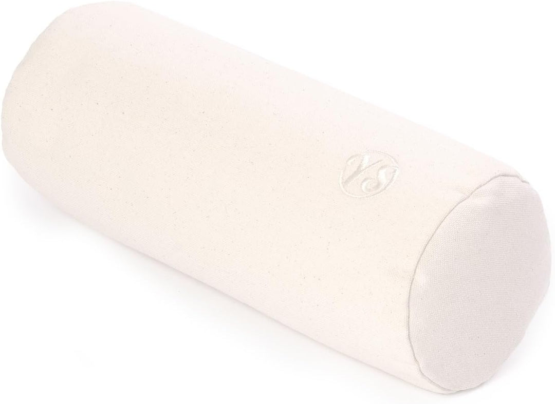 Yoga Studio Bio-Buchweizen-Mini-Nackenrolle, perfekt für Yoga und Rückendehnung, 32 x 12 cm Ecru, Ec