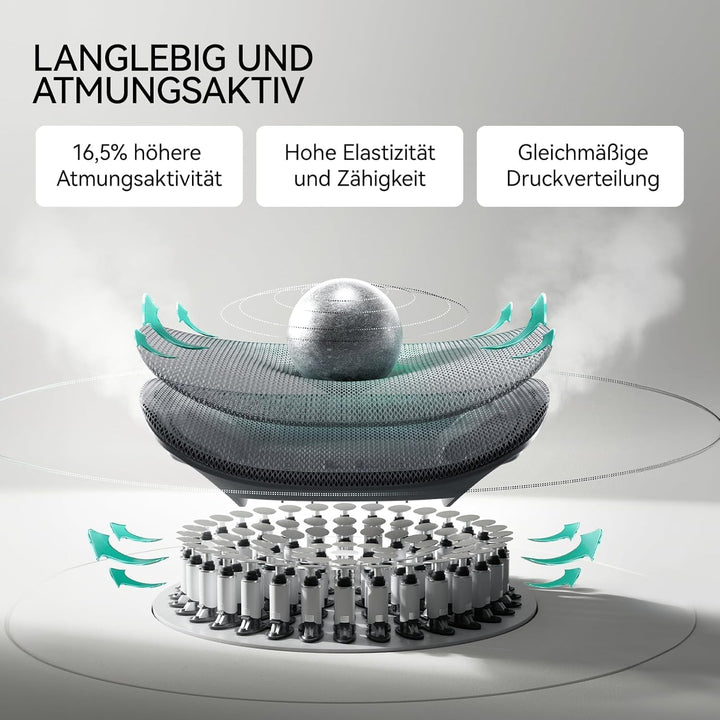 Hbada E3 Pro Ergonomischer Bürostuhl mit 3-Zonen dynamischer Lendenwirbelstütze, Schreibtischstuhl m