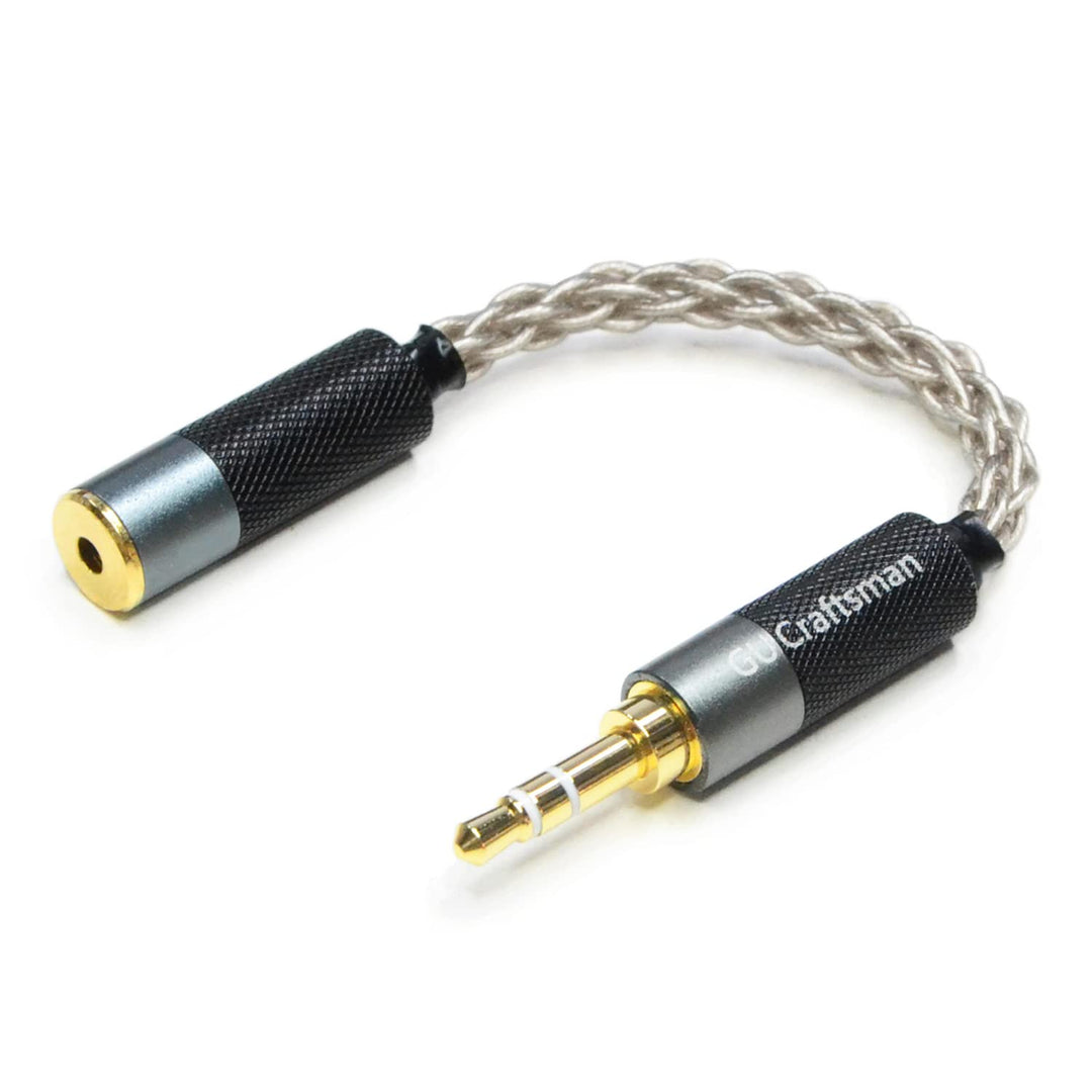 GUCraftsman 3,5mm Stereo Stecker auf 2,5mm symmetrische Buchse, tragbares Kopfhörer Adapterkabel, 6N