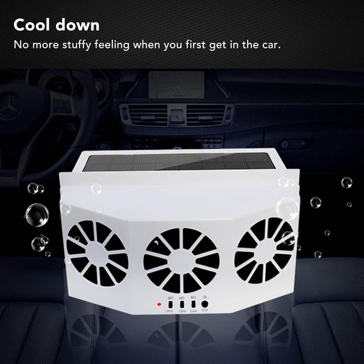 Srliya Solar Angetriebener Autokühler Grosser Weitwinkel 3 -Lüfter Deodorant Energy Saving Car Auspu