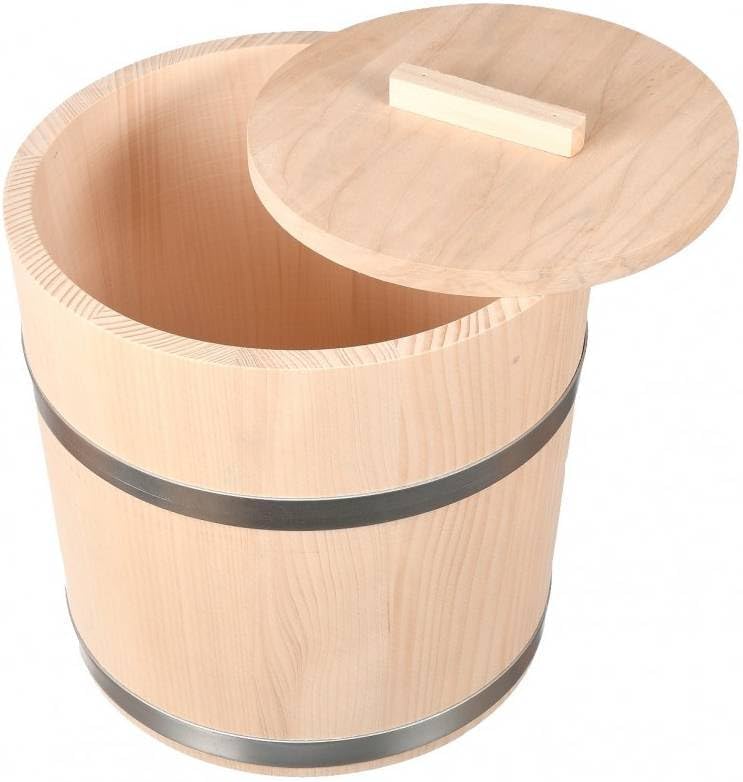 Wooden World – Holzeimer mit 2 Deckeln zum Fermentieren von Sauerkraut und Gurken Fass für Sauerkrau