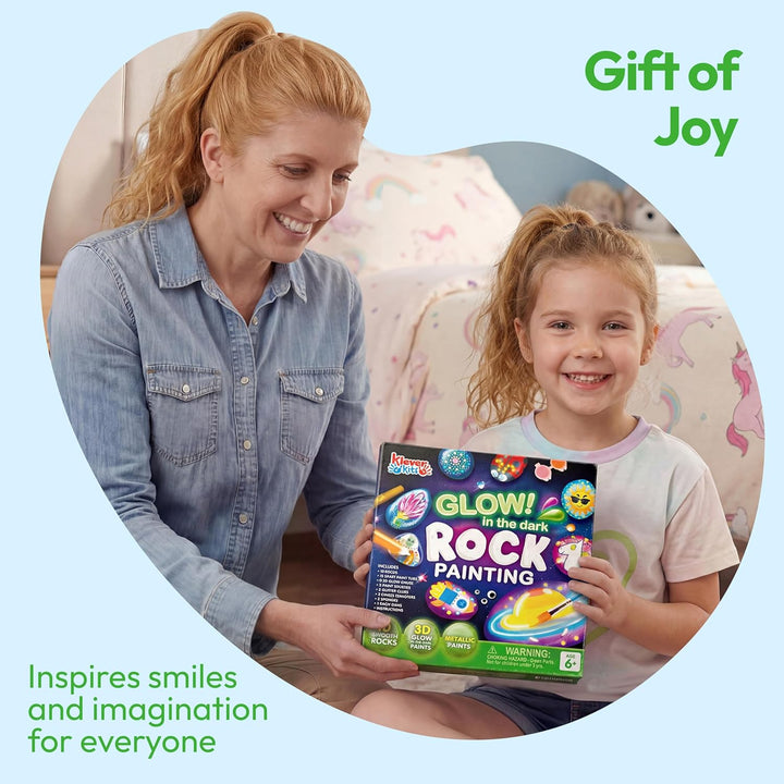 JOYIN Steine Bemalen Set Bastelset Kinder ab 6-12Jahre,Kreativ Steinmalerei,Bastelset Steine Malen S