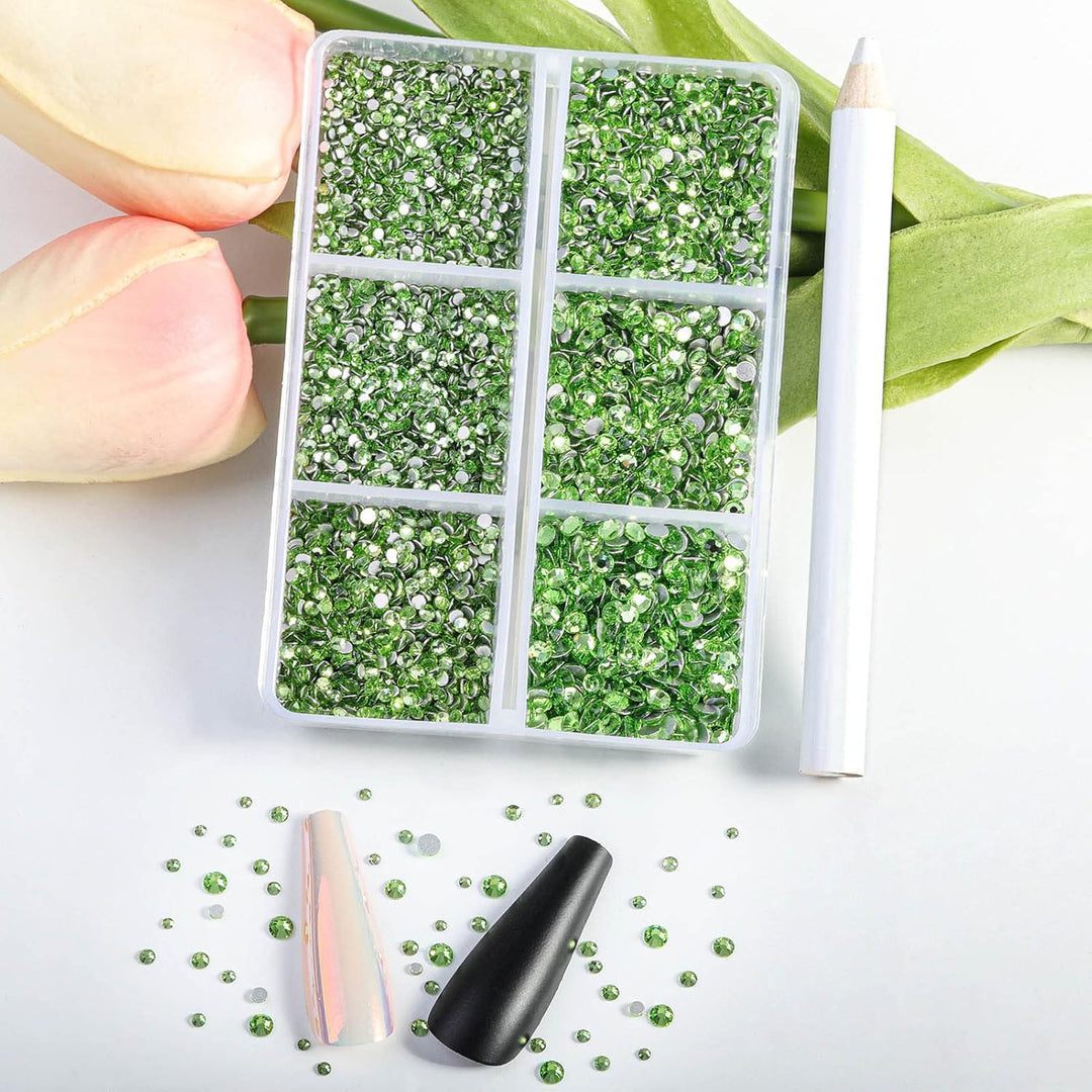 Beadsland 7200pcs Flatback Strasssteine, klar Strasssteine Nagel Edelsteine Runde Kristall Strassste