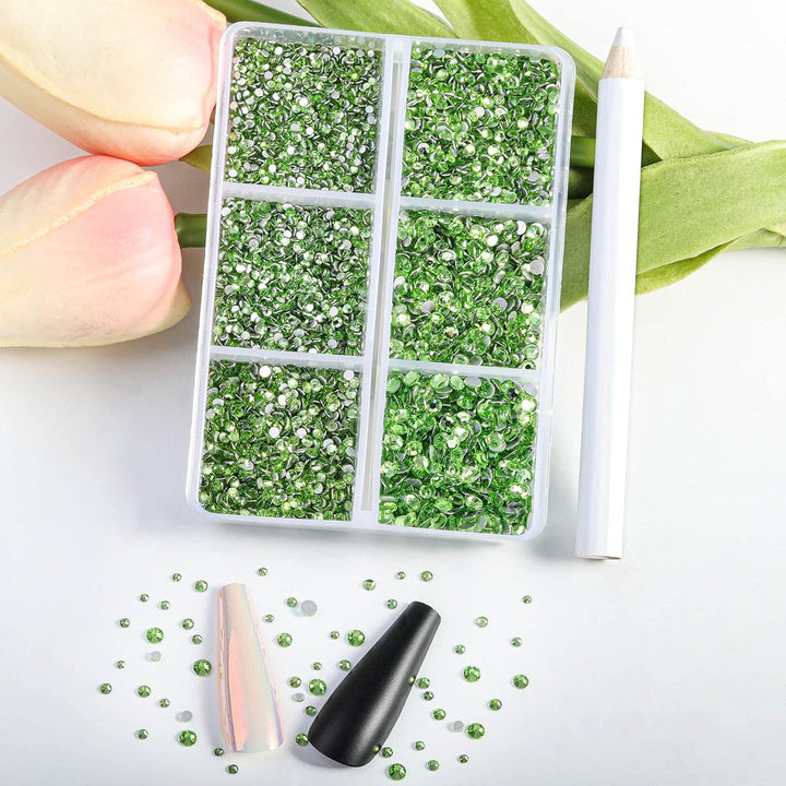 Beadsland 7200pcs Flatback Strasssteine, klar Strasssteine Nagel Edelsteine Runde Kristall Strassste
