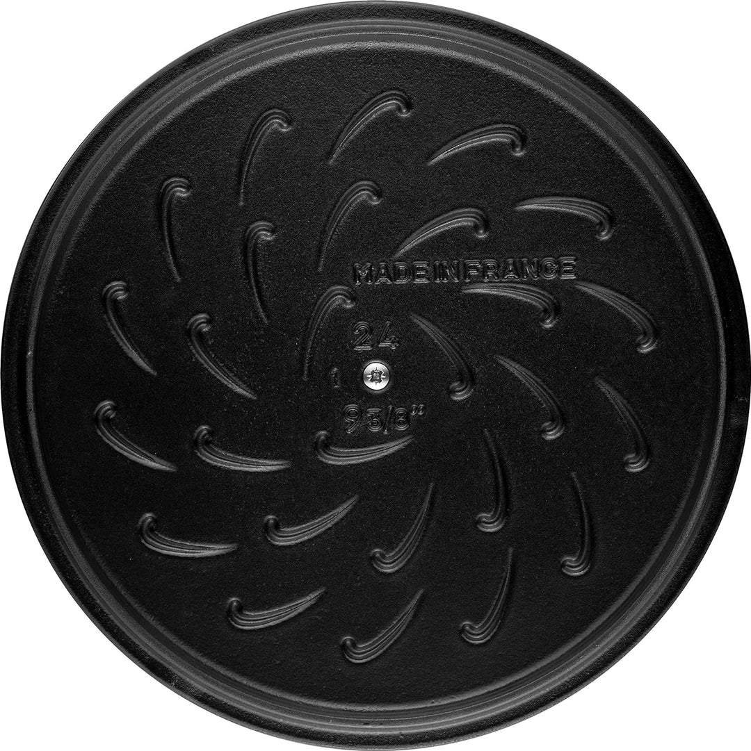 STAUB Gusseisen Bräter, Chistera Tropfenstruktur im Deckel, Rund 24 cm, 2,5 L, Grenadine Rot Grenadi