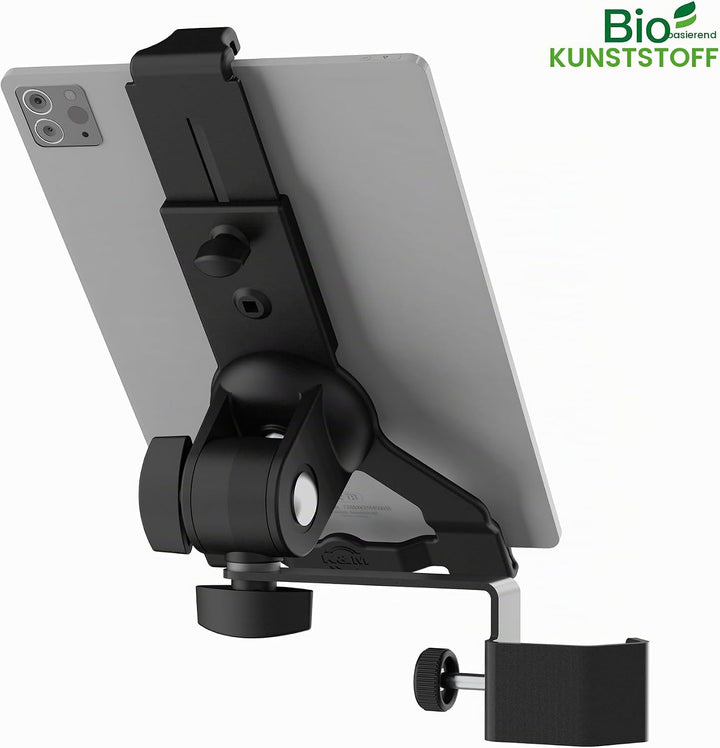 K&amp;M 19765 Tablet-PC-Halter Biobased Kunststoff - Zubehör für Mikrofon-Stative, neigbar - geeignet fü