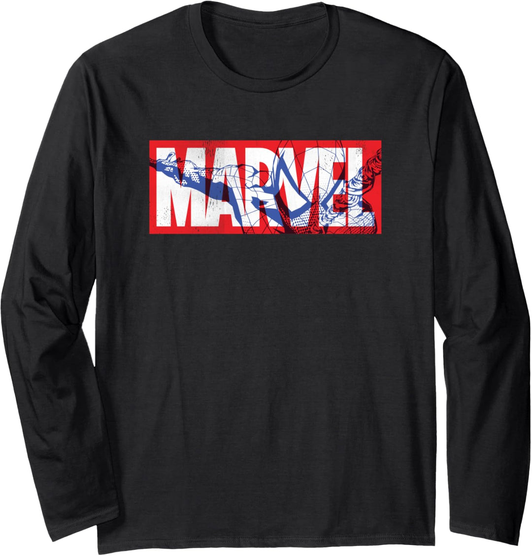 Marvel Logo with Spider-Man Langarmshirt