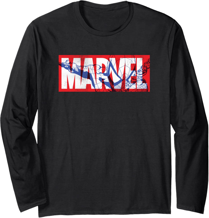 Marvel Logo with Spider-Man Langarmshirt