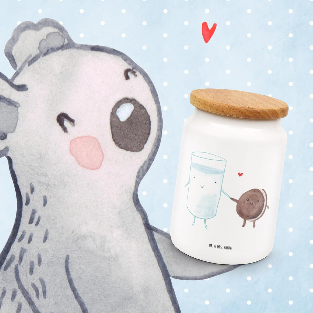 Mr. & Mrs. Panda Dose Milch Keks - Geschenk, Einladung Frühstück, Cookie, Kekse, Kaffee, aufbewahrun