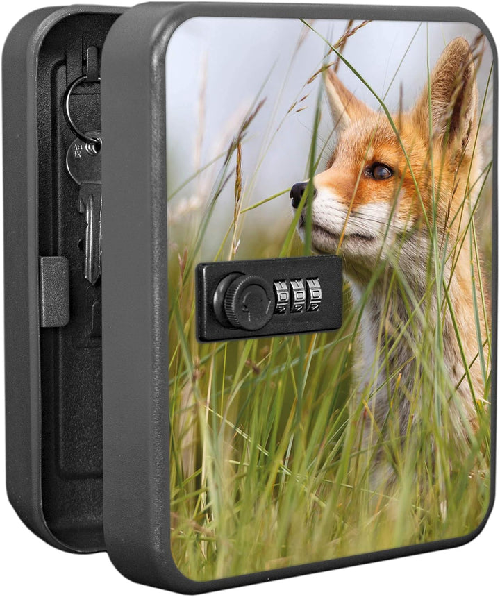 banjado® Burg-Wächter® abschliessbarer Schlüsselkasten mit Motiv Fuchs für 20 Schlüssel - Schlüsselk