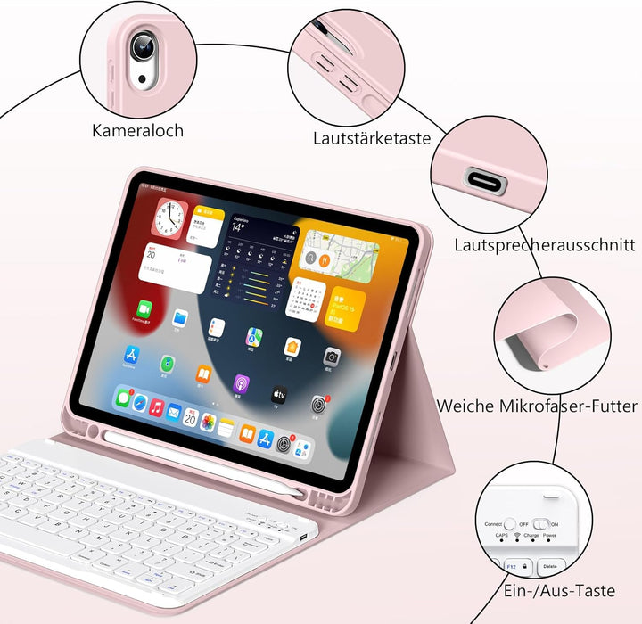 Tastatur Hülle für iPad Air 11 Zoll M3/M2 (2025/2024), iPad Air 5./4. Generation 2022/2020 10,9 Zoll