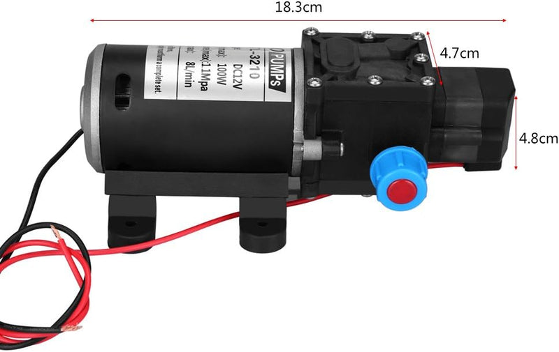 12V DC Selbstansaugend Wasserpumpe 8L Druckwasserpumpe 100W 160Psi für Auto waschen boot Reinigung u