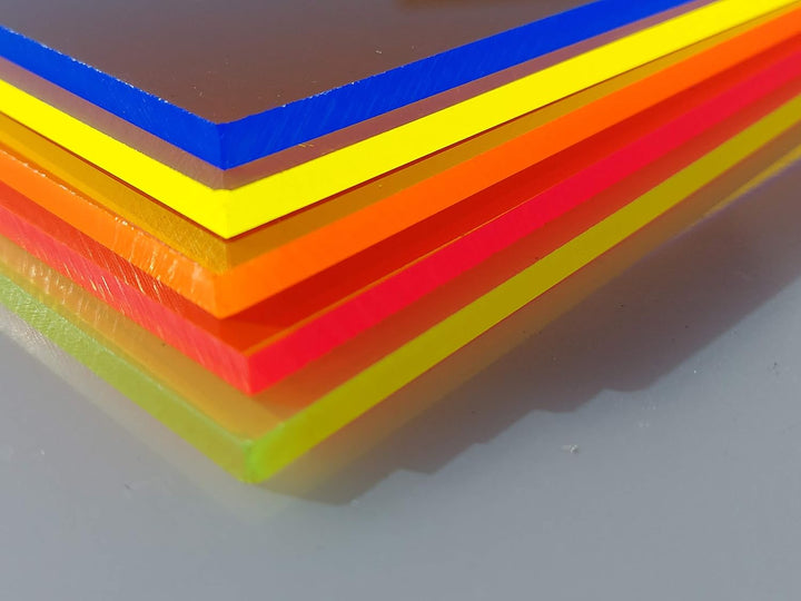 Platte Acrylglas GS, 1000 x 500 x 5 mm, Fluoreszierend rot Zuschnitt alt-intech®