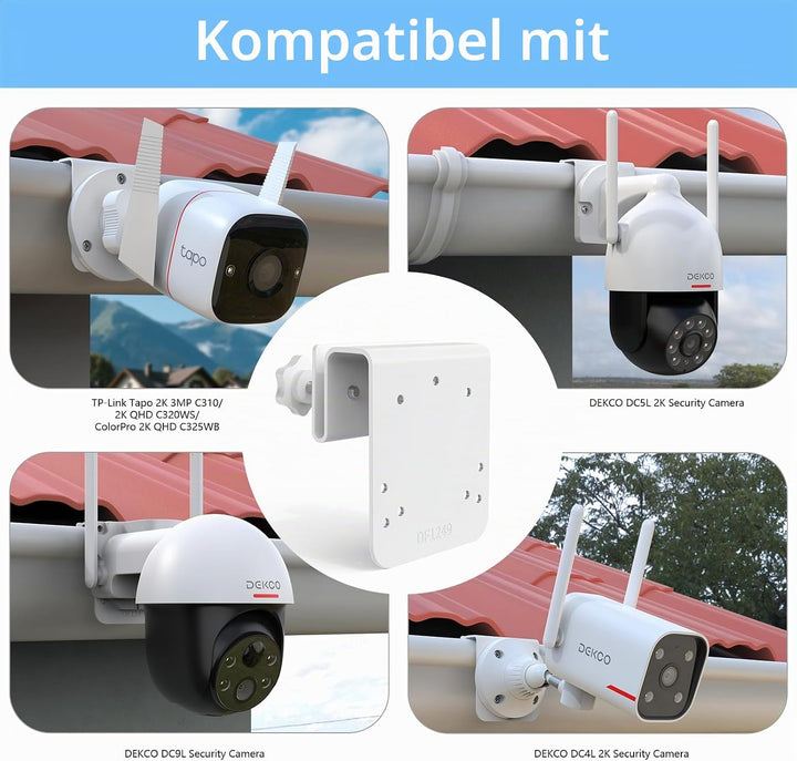 Dachrinnenhalterung für TP-Link Tapo C310/C320WS/C325WB Überwachungskamera Aussen & DEKCO 2K/3MP Übe