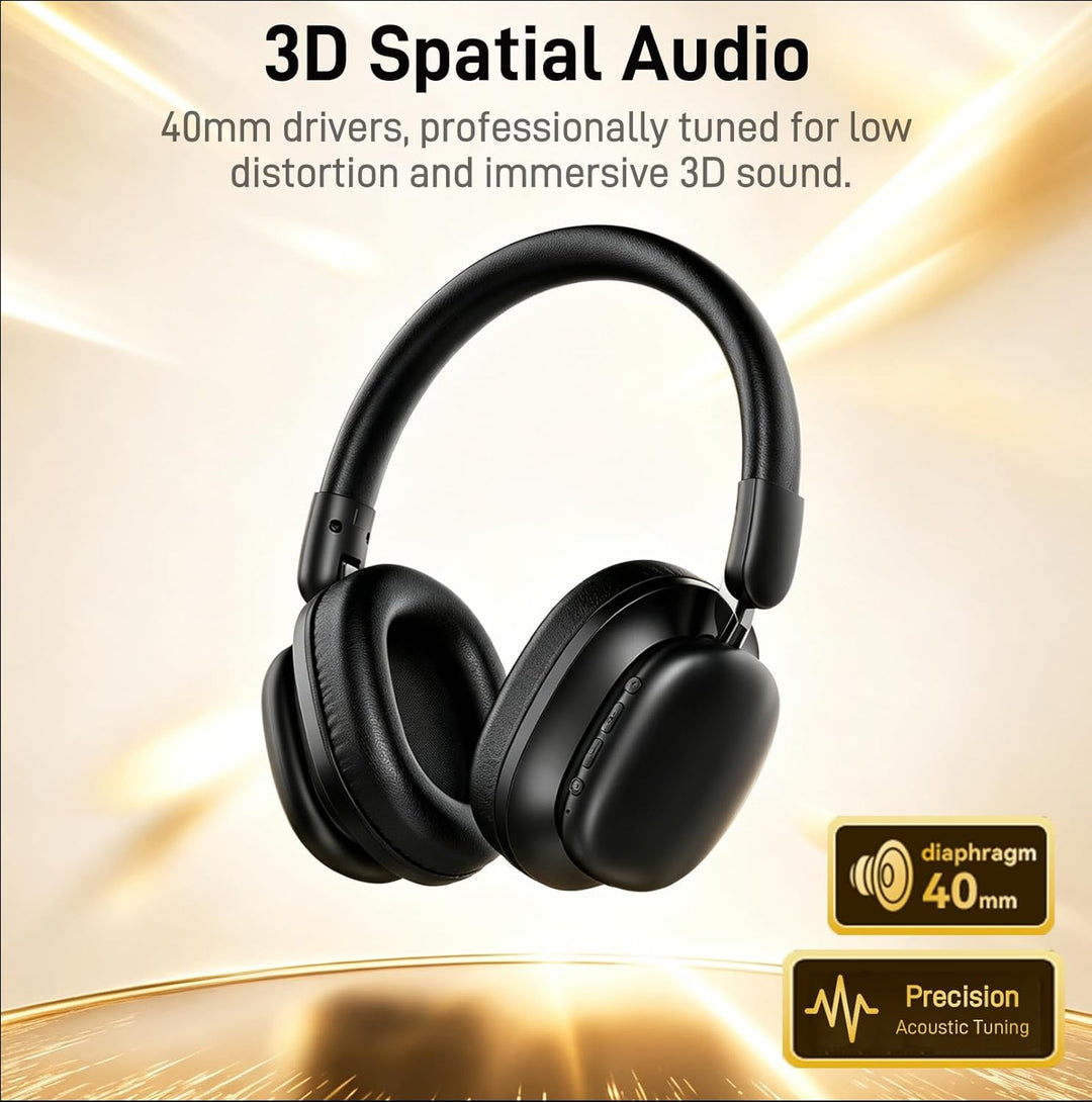 Over Ear Kopfhörer Bluetooth mit High-Resolution Audio, 100 Std. Akkulaufzeit, faltbare Bluetooth 5.