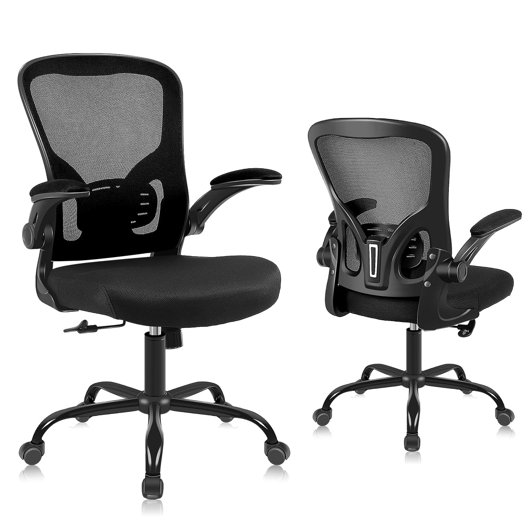 Youhauchair Bürostuhl, Bürostuhl Ergonomisch mit Hochklappbaren Armlehnen, Schreibtischstuhl mit Len