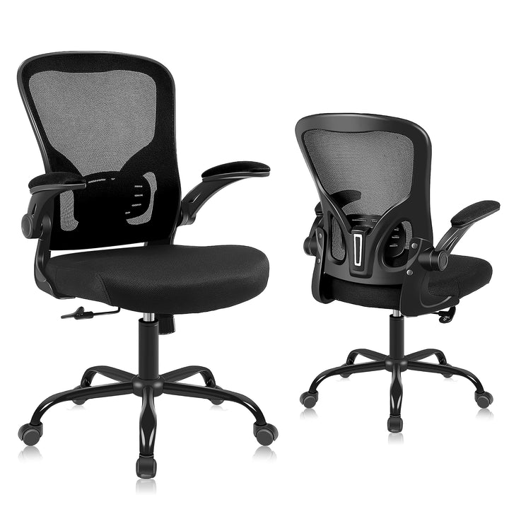 Youhauchair Bürostuhl, Bürostuhl Ergonomisch mit Hochklappbaren Armlehnen, Schreibtischstuhl mit Len