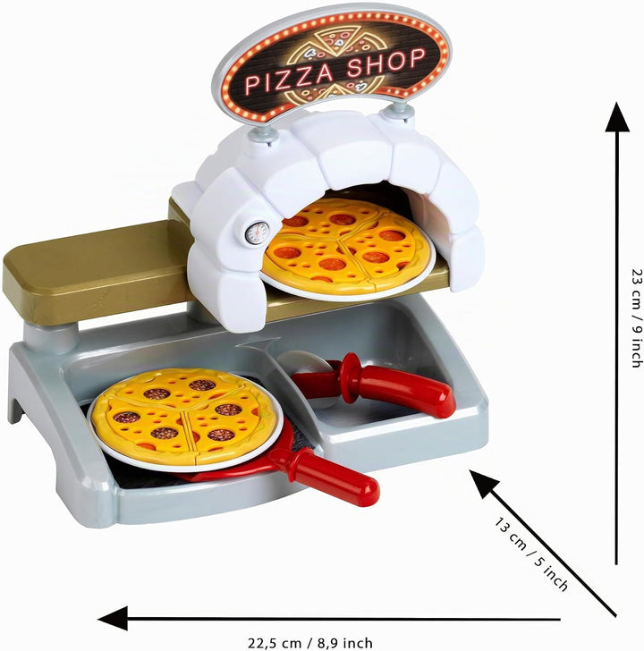 Theo Klein 7337 Pizza Station Kreatives Spielset mit Pizzarad, Teller &amp; Pizzen Spielzeug für Kinder