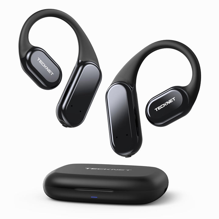 TECKNET Open-Ear Kopfhörer, Bluetooth Kopfhörer Kabellos, Knochenschall Ohrbügel, 60 Stunden Spielze