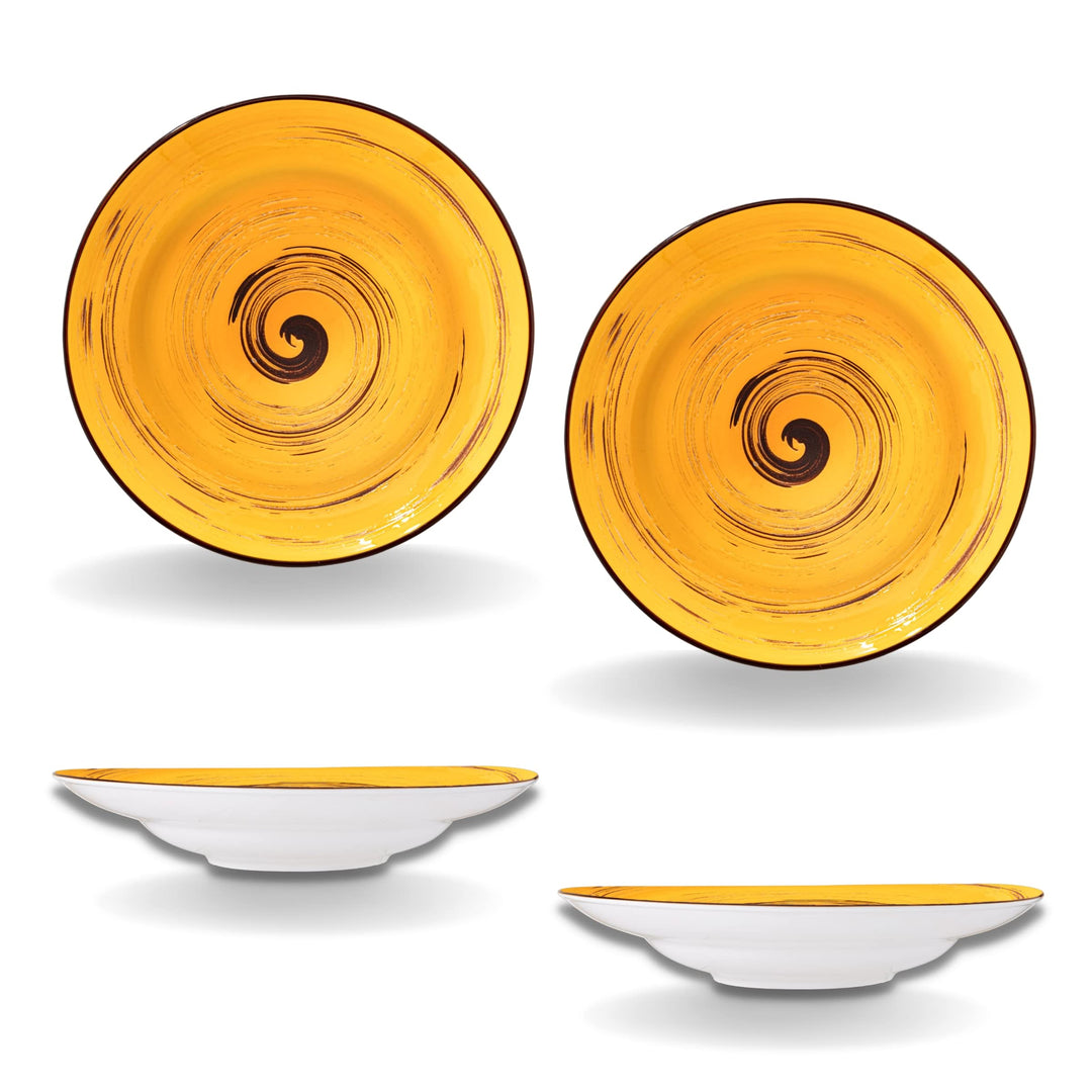 Wilmax | SPIRAL tiefe Teller - 2 Stück | Elegant | Modern | Langlebig | Sicher | Glasiertes Porzella