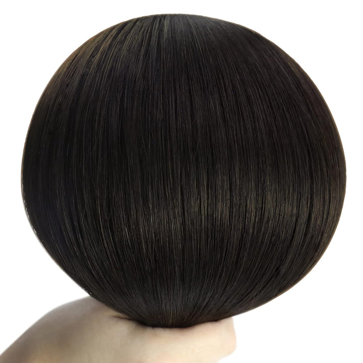 YoungSee Echthaar Extensions Tressen Braun Tressen Echthaar 50 cm Echthaar Tressen Braun Haartressen
