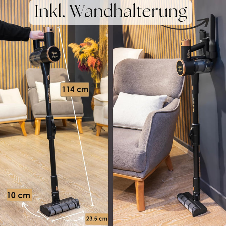 Zilan Akku Staubsauger 3in1 kabelloser Handsauger Bodenstaubsauger für Tierhaare Teppich Hartböden m