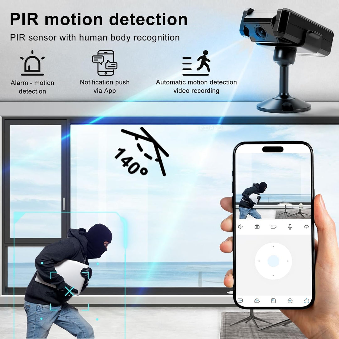 Mini Kamera, 1080P HD WLAN Überwachungskamera Innen 180° drehbarem Objektiv, für Live Übertragung Ha