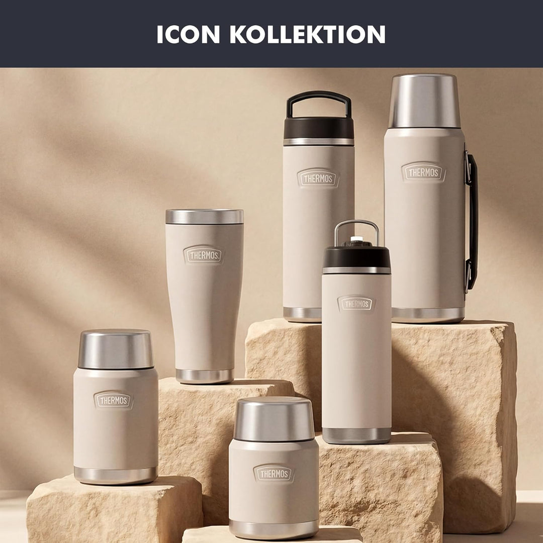 Thermos ICON Thermobehälter für Essen plum mat 0,47l - hält Speisen 14h heiss &amp; 24h kalt, Edelstahl,