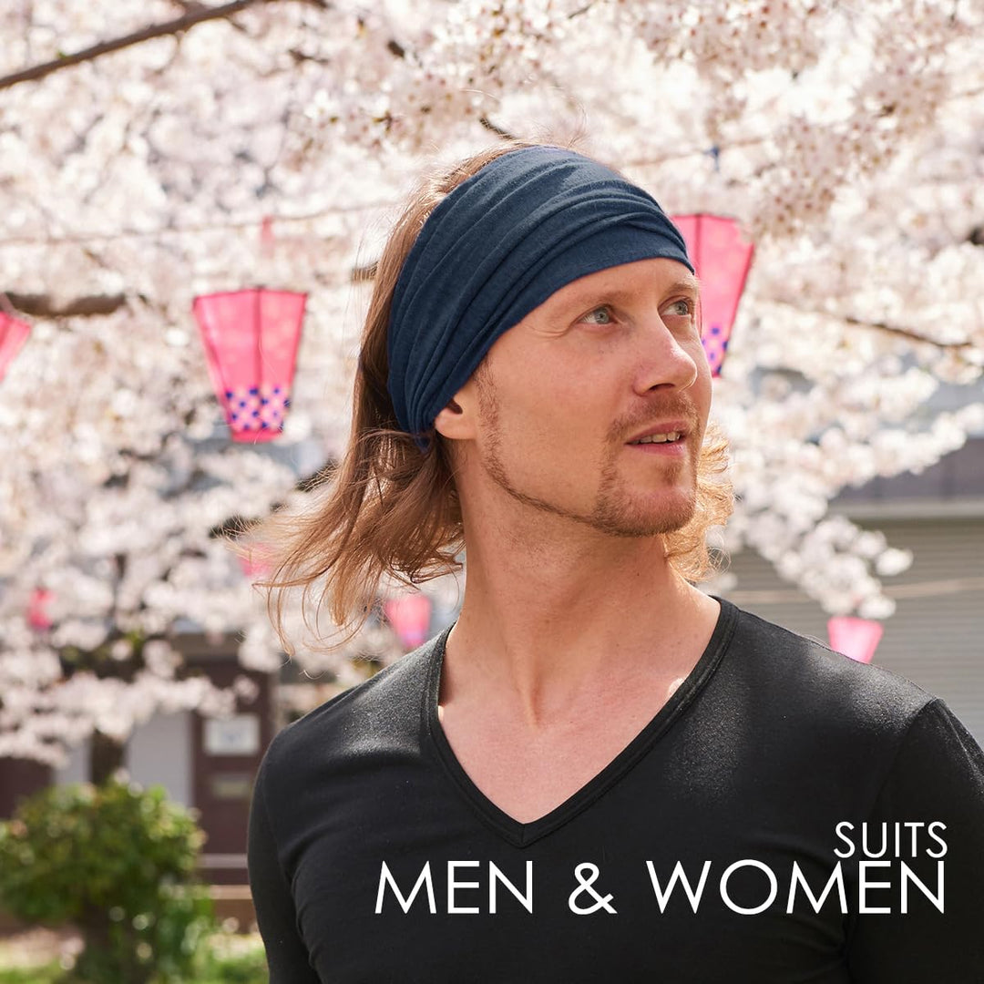 CHARM Leinen Haarband Herren Bandana - Damen Piraten Stirnband Kopftuch Kopf Band Elastisch Haarband