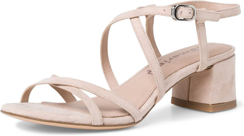 Tamaris Damen Sandaletten, Frauen Sandalen,TOUCHit-Fussbett 37 EU Schmal Beige, 37 EU Schmal Beige