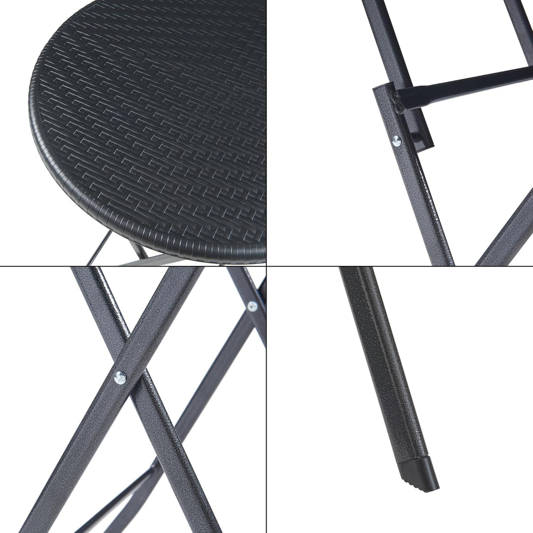 [en.casa] Klapptisch Mark Gartentisch Campingtisch klappbar 60 x 74 cm rund Picknicktisch Outdoor Ra