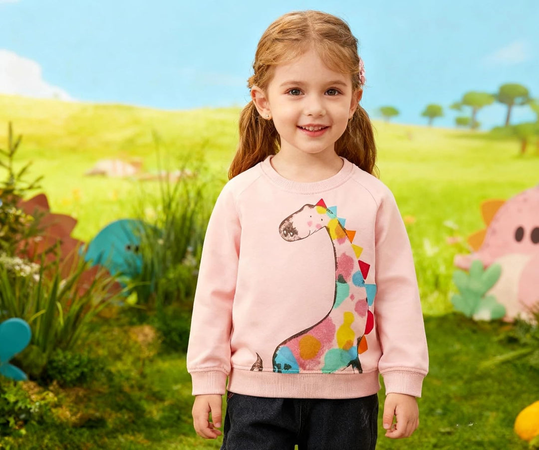 Codkkre Sweatshirt Mädchen Pullover für Kinder Süss Cartoon Sweater Mädchen Langarmshirts aus Baumwo