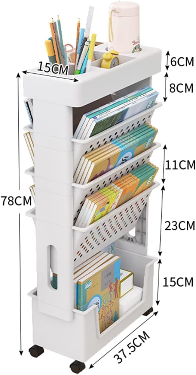 courti Mobiles Schreibtischregal für Klassenzimmer, kompakter Schreibtisch-Aufbewahrungs-Organizer m