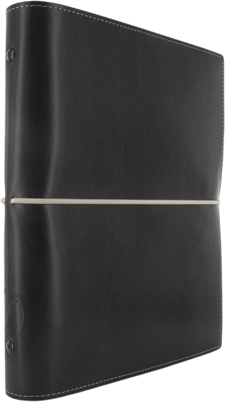Filofax Domino Persönlicher Organiser Gummibandverschluss nachfüllbar A5, Schwarz schwarz Single, sc