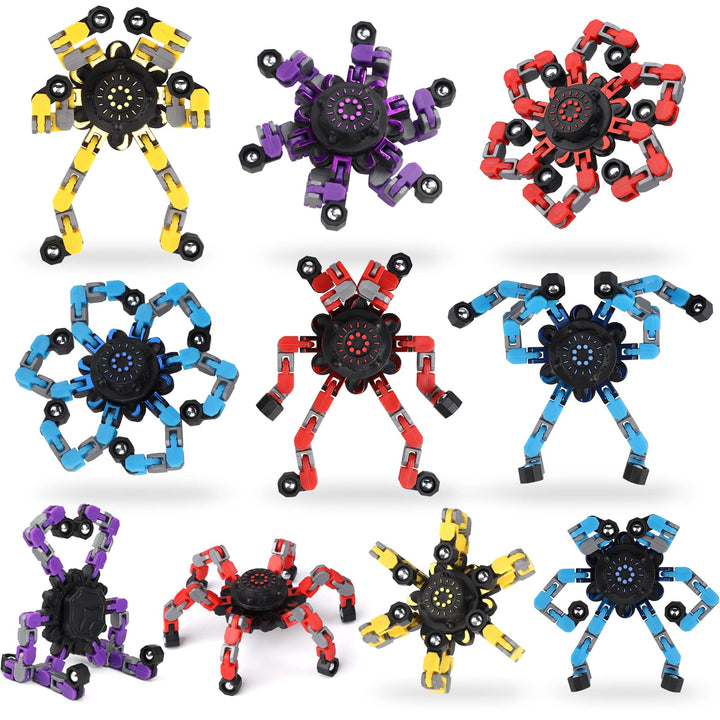 15PCS Roboter Fidget Spinner, DIY Verformbare Fingerspitze Gyro Hand Finger Spinning Schreibtisch Sp