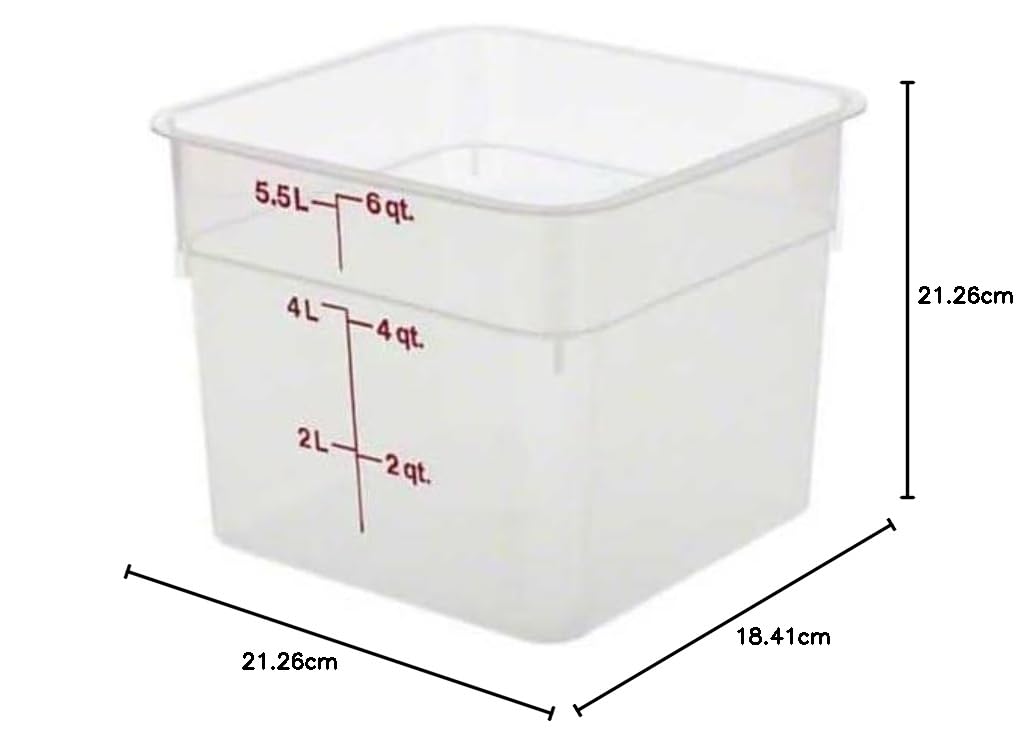 Voorraadbus z/d vierkant Cambro 6SFSPP-190 Translucent Lichtdurchlässig 5.7 L, Lichtdurchlässig 5.7