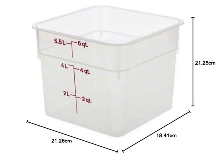 Voorraadbus z/d vierkant Cambro 6SFSPP-190 Translucent Lichtdurchlässig 5.7 L, Lichtdurchlässig 5.7
