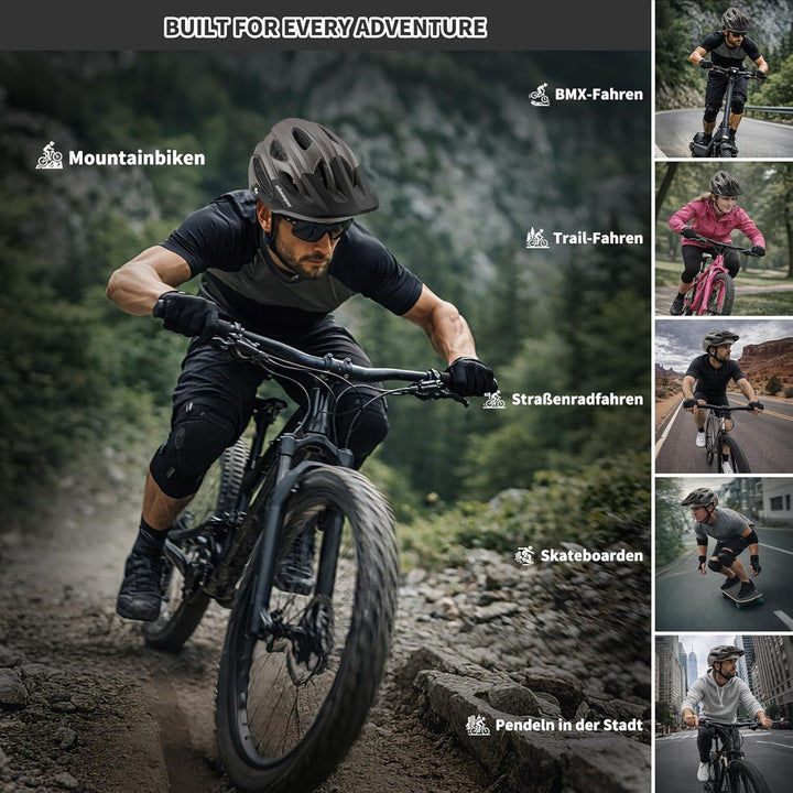 Shinmax Fahrradhelm für Herren Damen, Fahrrad Helm mit Beweglich Visier Titan M(54-58CM), Titan M(54