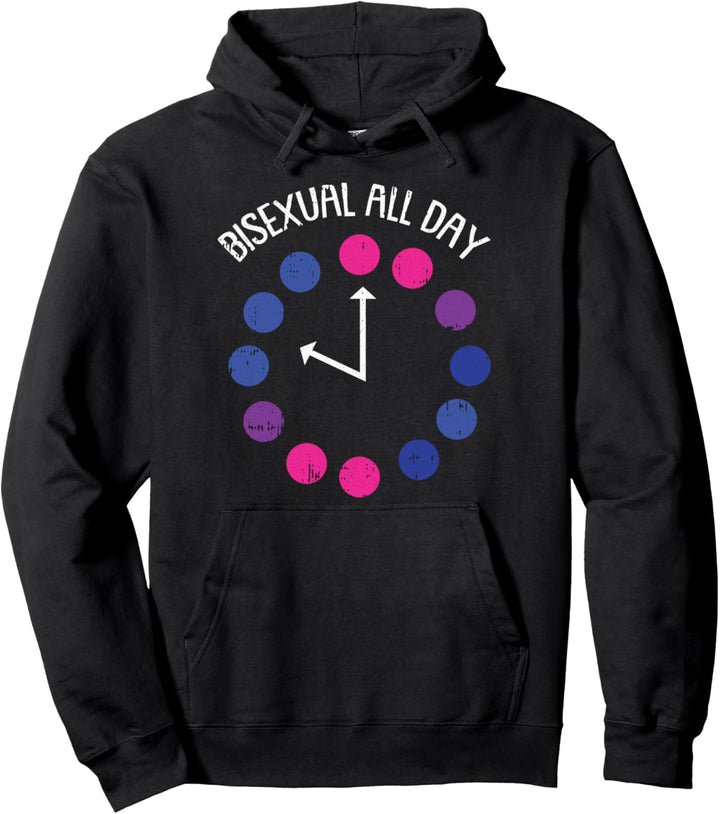 Bisexual All Day LGBT-Q Pride Bisexuality Pullover Hoodie