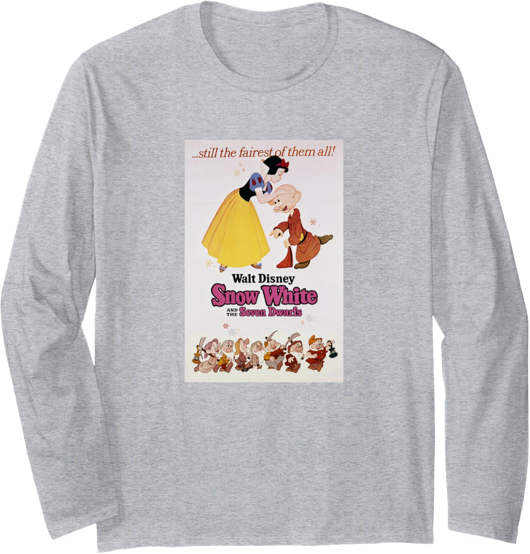Disney Snow White Kissing Dopey Classic Movie Poster Langarmshirt