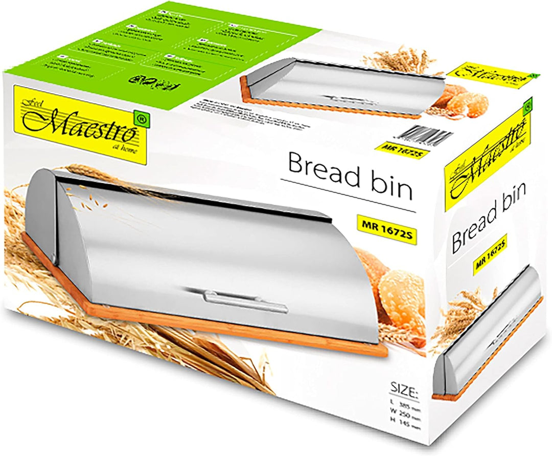 Maestro MR-1672S Brotkasten, Schiebedeckel, Brot- und Gebäckaufbewahrungsbehälter, Elegantes Design,