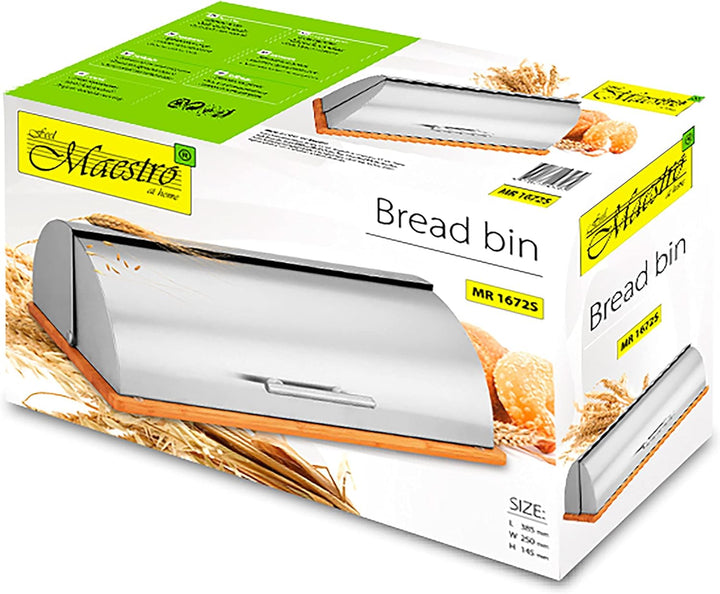 Maestro MR-1672S Brotkasten, Schiebedeckel, Brot- und Gebäckaufbewahrungsbehälter, Elegantes Design,