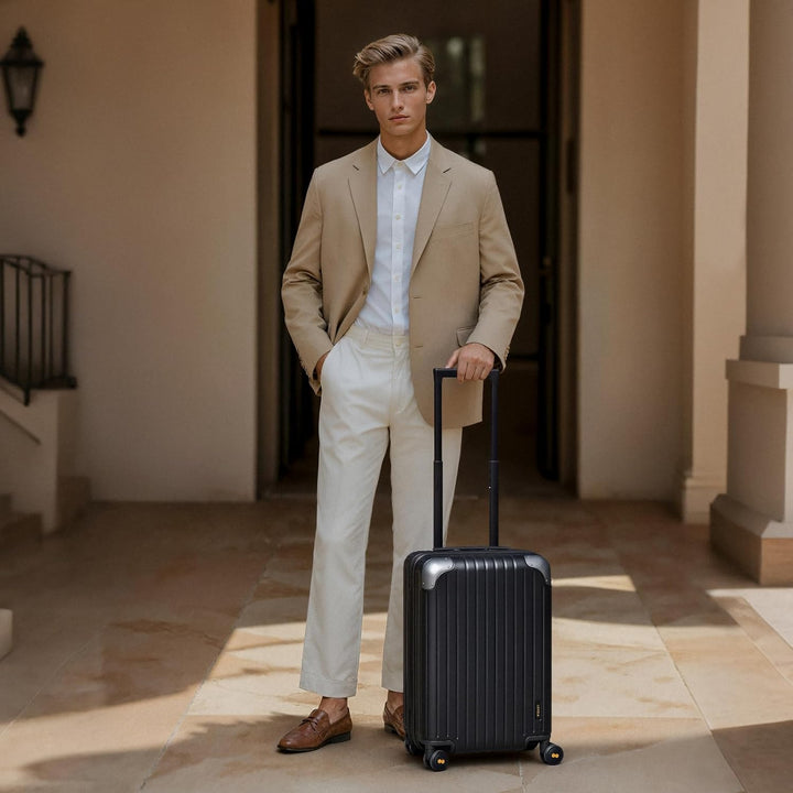 LEVEL8 Handgepäck Koffer Leicht Hartschalenkoffer mit TSA, 55cm, 34L | Carry on Koffer aus 100% Poly