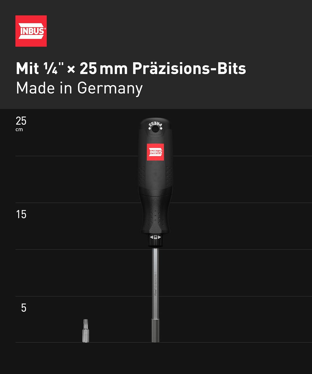 INBUS® Flow 73424 Schraubendreher inkl. 12 Bits, mit FlowDrive & HybridTouch