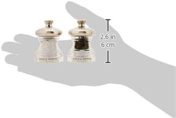 Cole & Mason H302418 Button Salz und Pfeffermühle, 2er Set Manuell, Edelstahl / Acryl, 65mm, Precisi