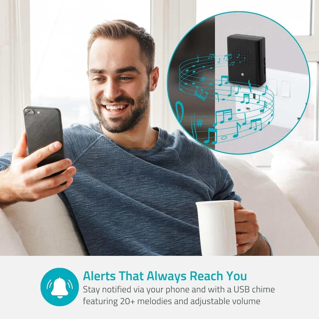 Nedis WIFICDP31BK – WLAN Video Türklingel – Dual Lens – 4 MP 1080p – 115° Weitwinkel – Farbige Nacht