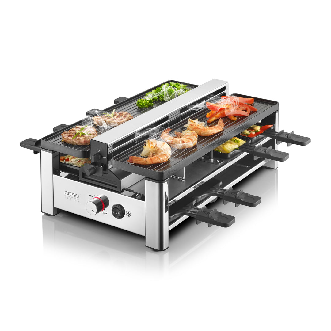 CASO Raclette AirClean - Raclettegrill mit integriertem Dunstabzug, für 8 Personen, schnelles Aufhei