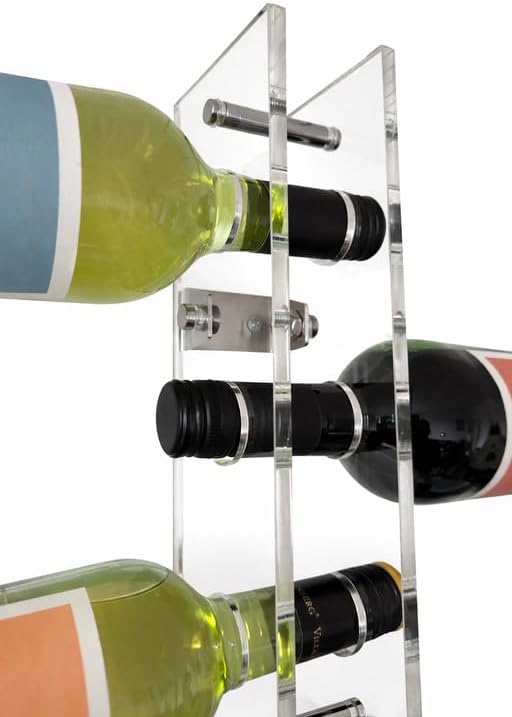 JUM Weinregal aus Acrylglas für 12 Flaschen - modernes und stylisches Wandregal, transparent, platzs